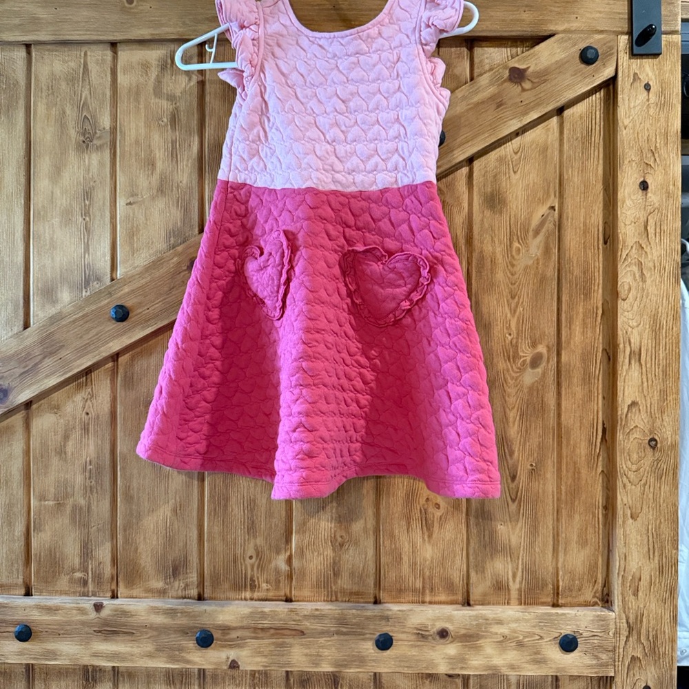 Janie and Jack Pink Textured Heart Dress